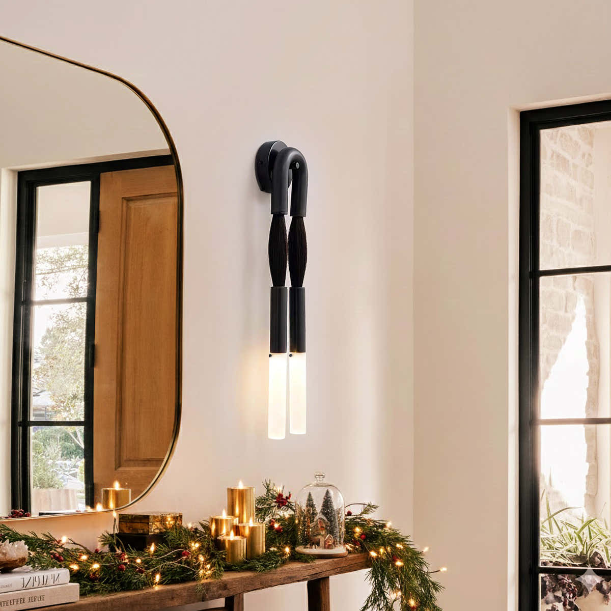 Double Head Antonia Horsehair Sconce