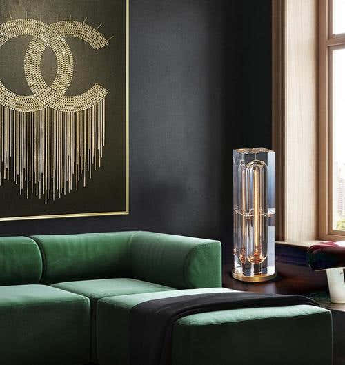 Glaxy Rectangular Crystal Table Lamp
