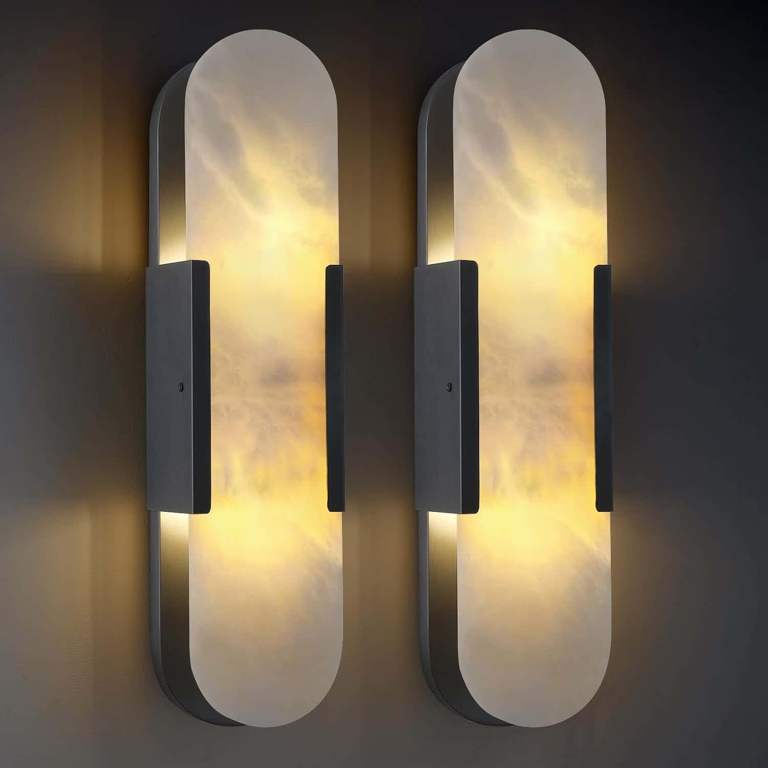 Trinidad Alabaster Wall Sconces 14" 20"