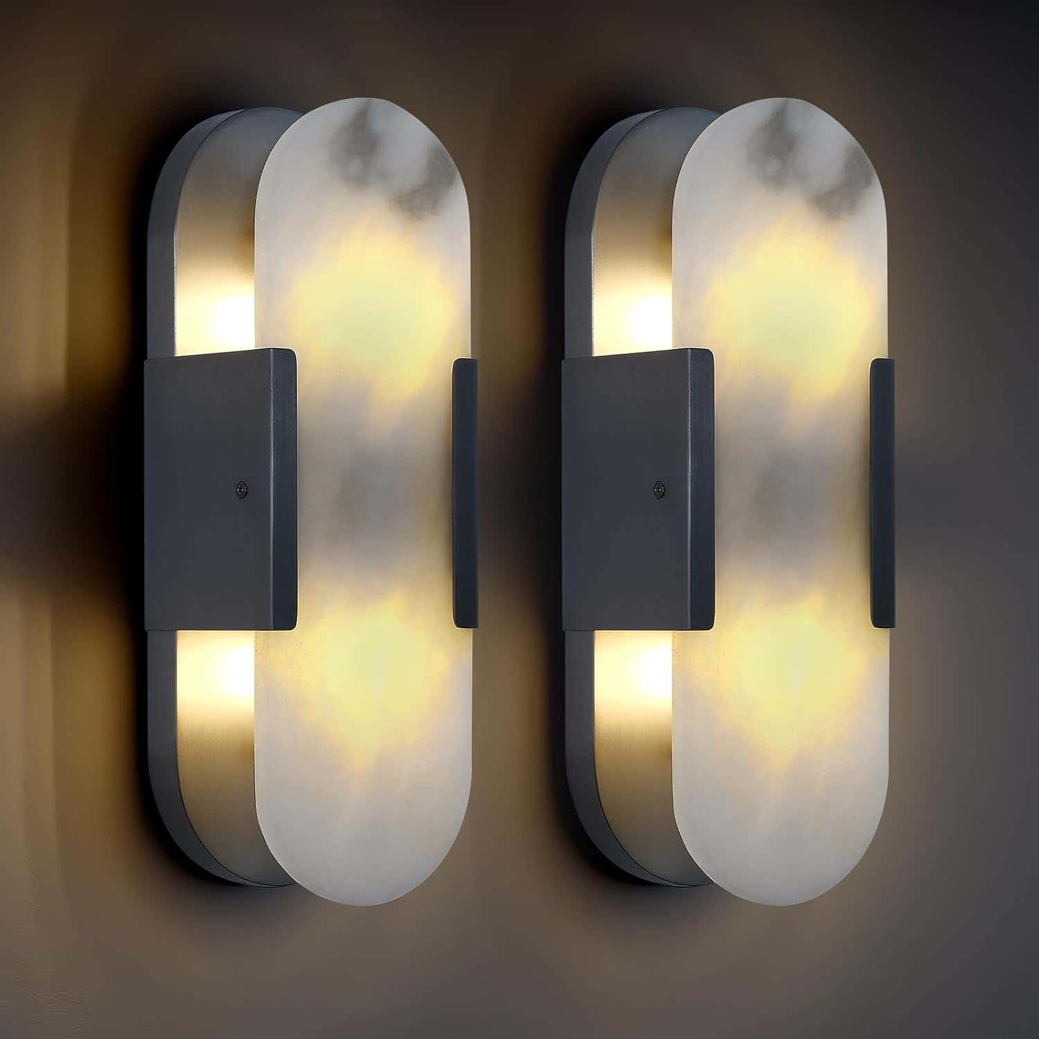 Trinidad Alabaster Wall Sconces 14" 20"