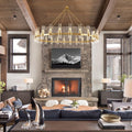 Farmhouse Wagon Wheel Chandelier 60