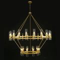 Farmhouse Wagon Wheel 2 Tier Chandelier 48