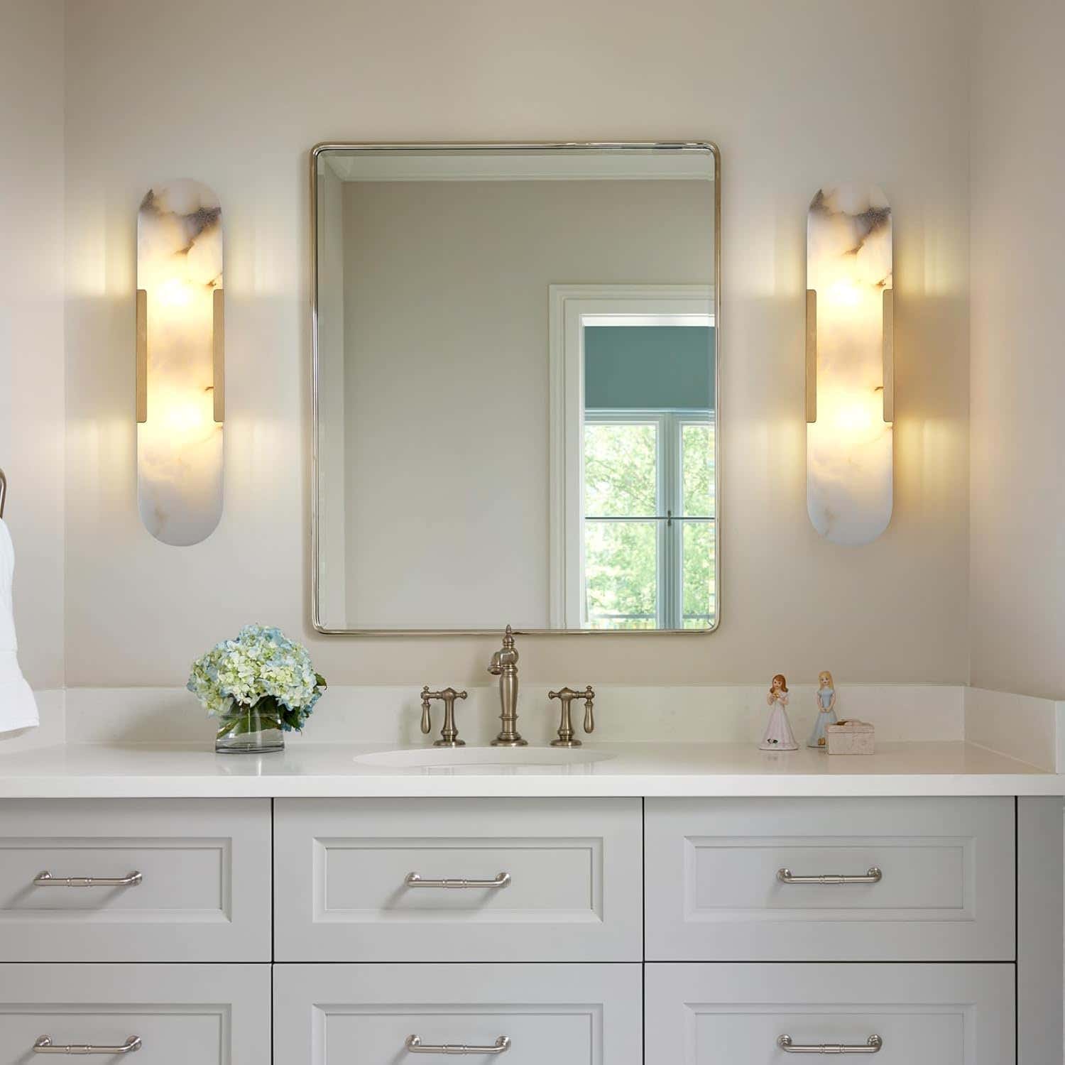 Trinidad Alabaster Wall Sconces 14" 20"