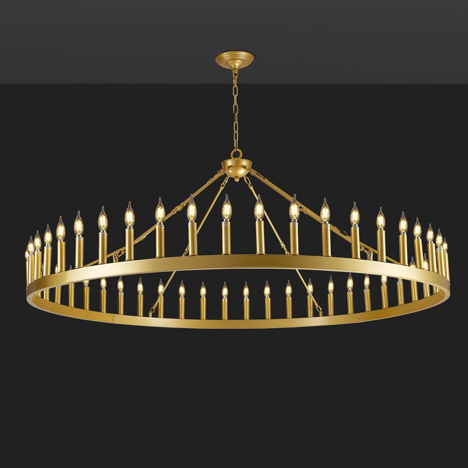 Vintage Filament Round Chandelier 64'' - Fast Delivery-1-Luxehomezone