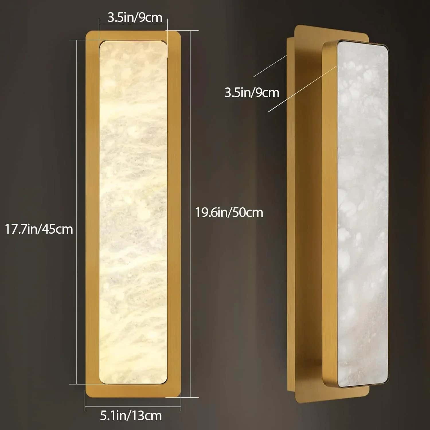 Melange Alabaster Rectangle Wall Sconces 20"