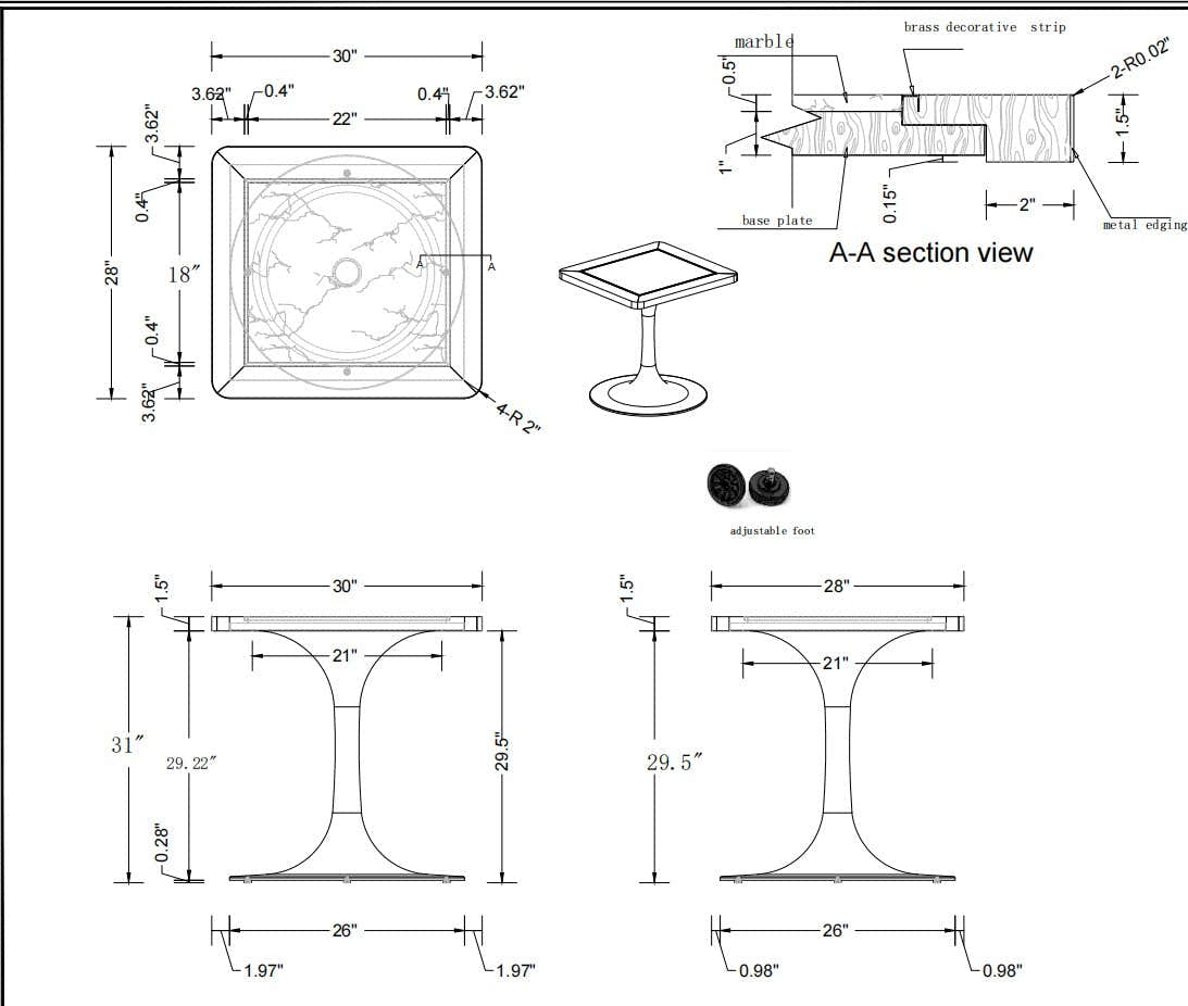 Restaurant Project---Square dining table