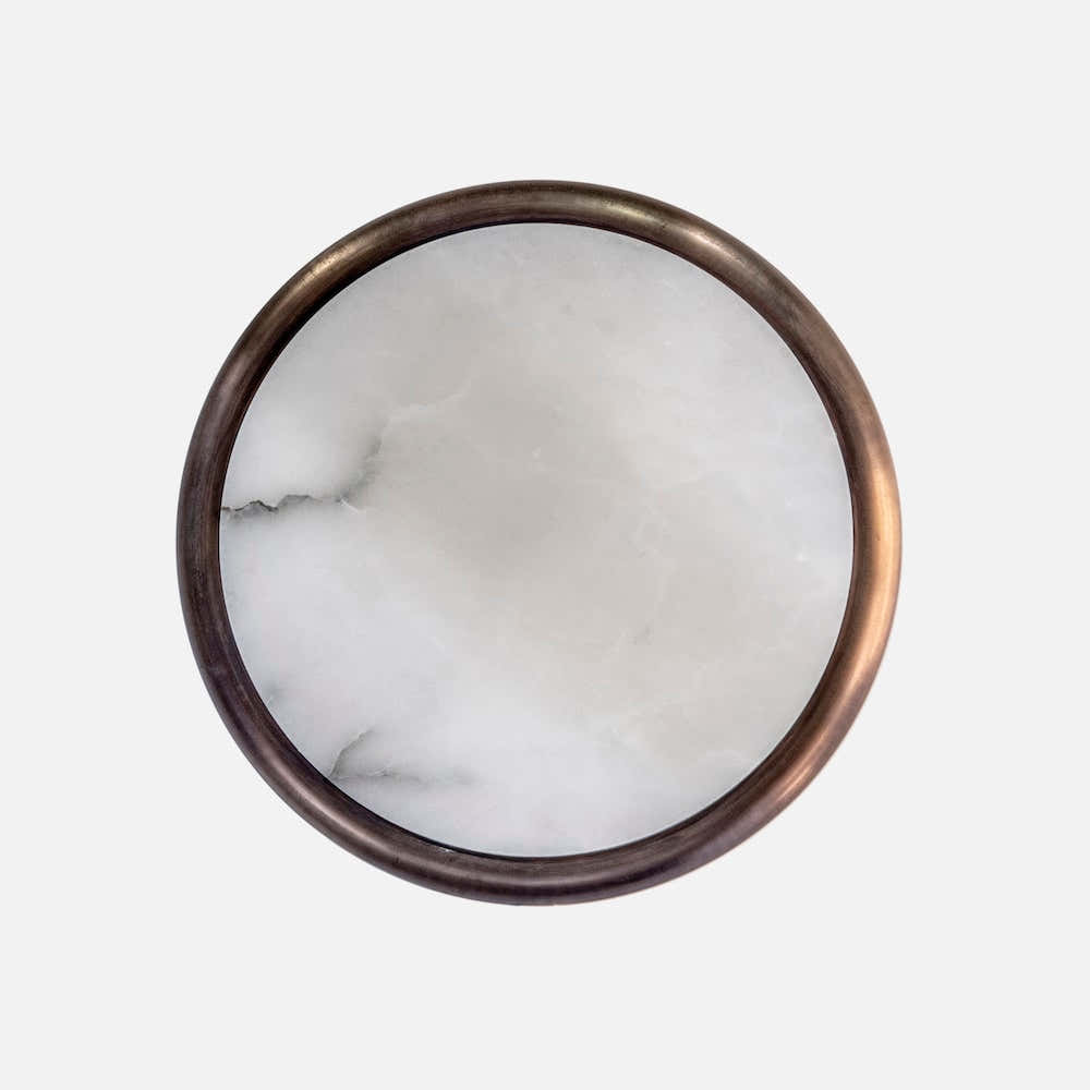Moon alabaster wall sconce