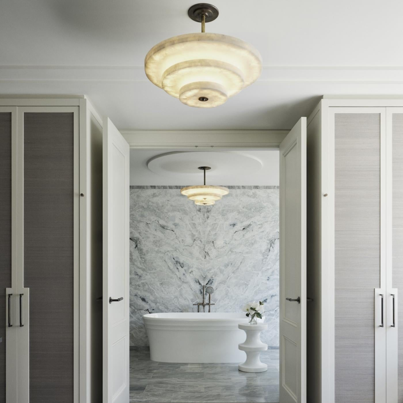 White onyx pendant light
