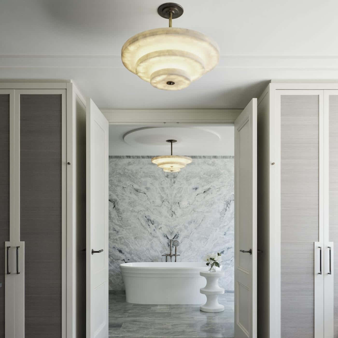 White onyx pendant light