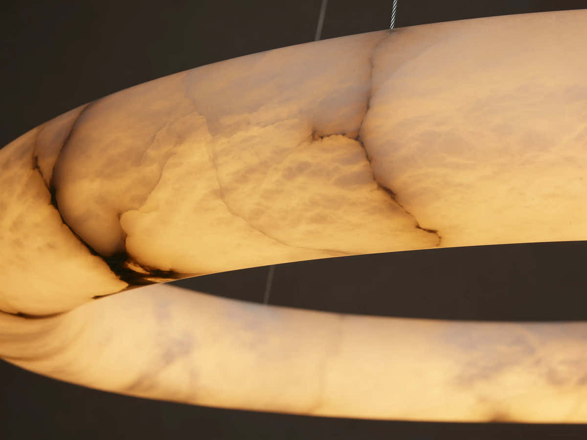 Halima Halo Alabaster Chandelier 36" 48"