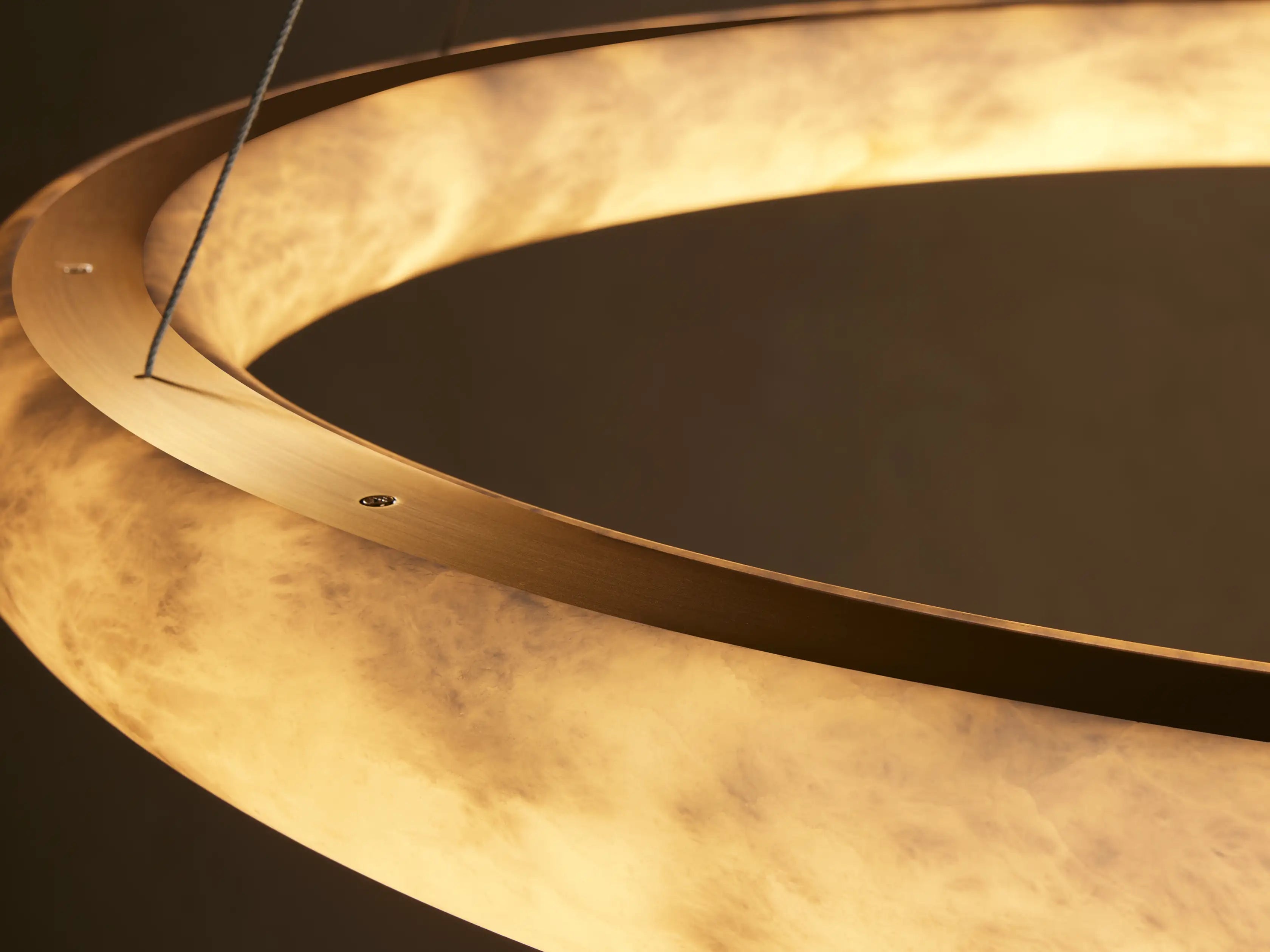 Halima Halo Alabaster Chandelier 36" 48"