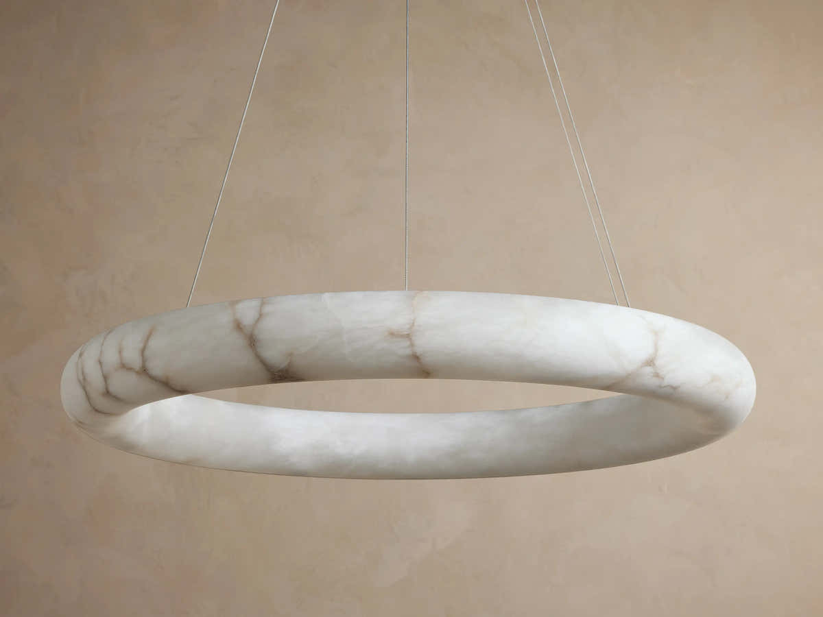 Halima Halo Alabaster Chandelier 36" 48"