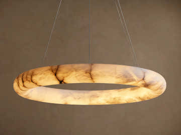 Halima Halo Alabaster Chandelier 36" 48"