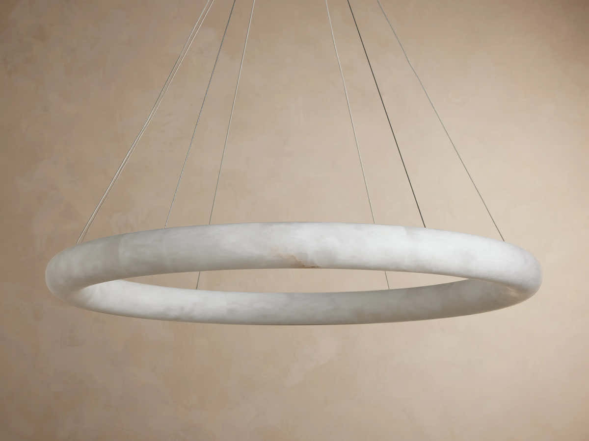 Halima Halo Alabaster Chandelier 36" 48"