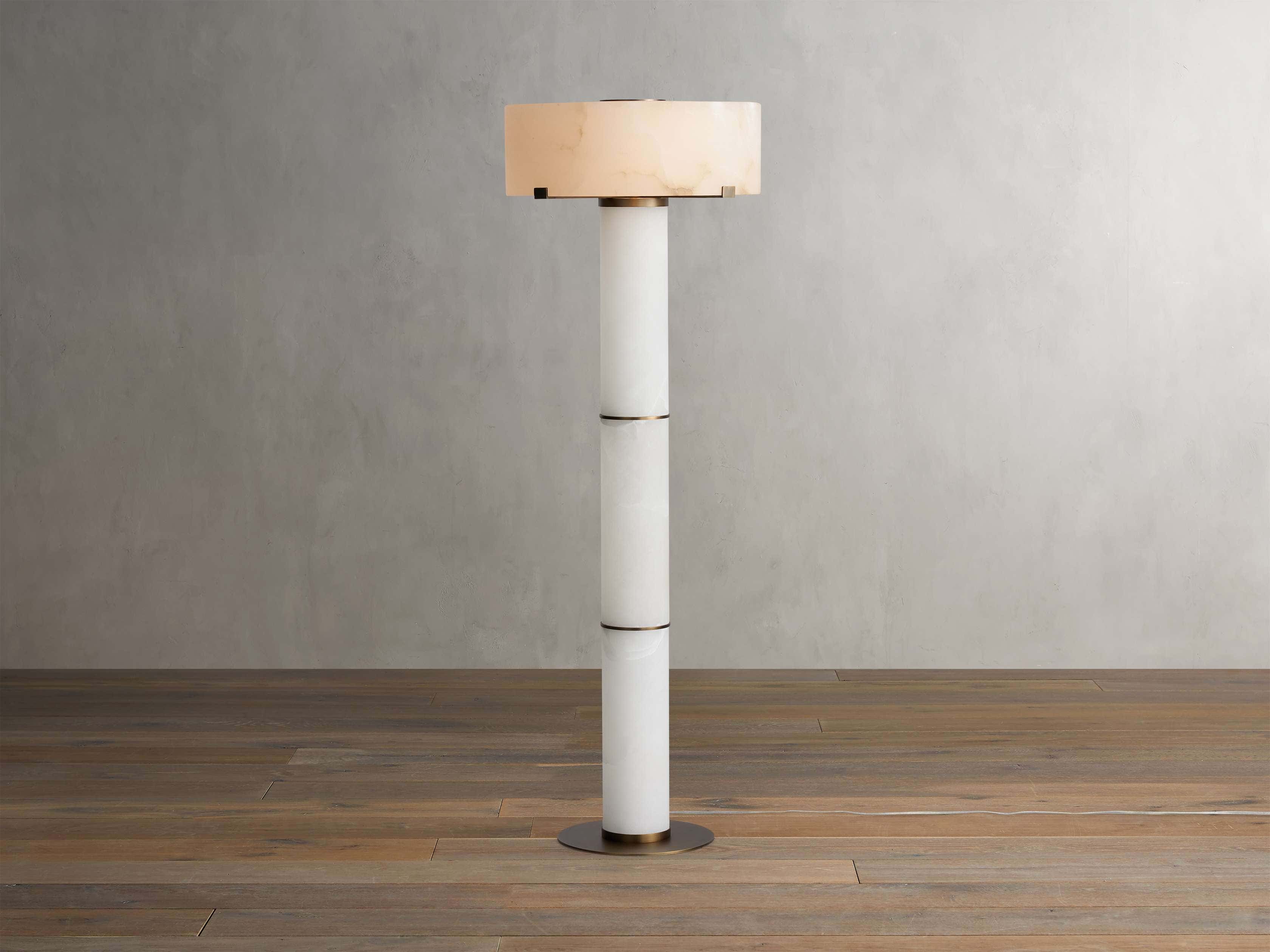 Chayla Alabaster Stone Floor Lamp 64''H