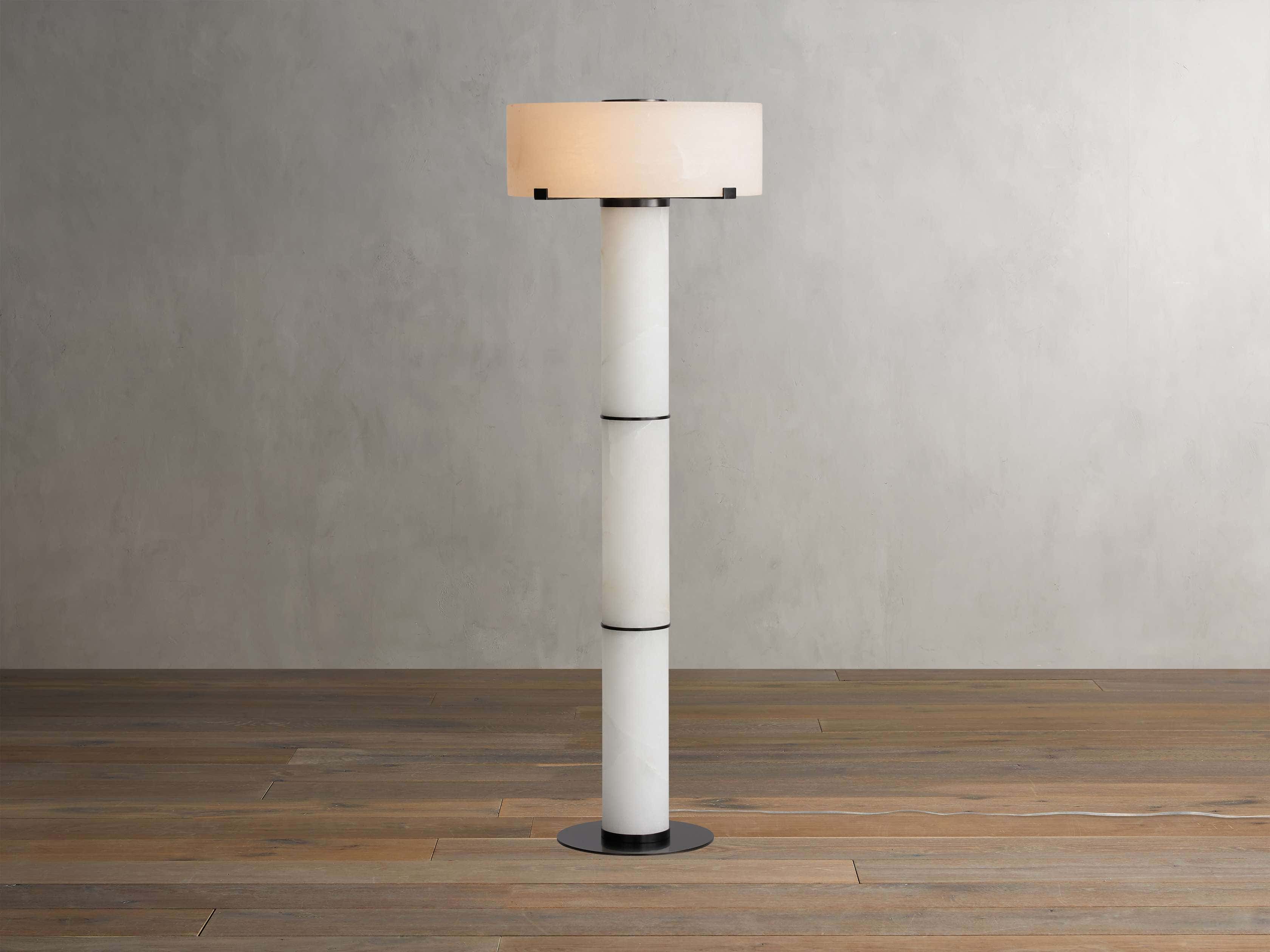 Chayla Alabaster Stone Floor Lamp 64''H