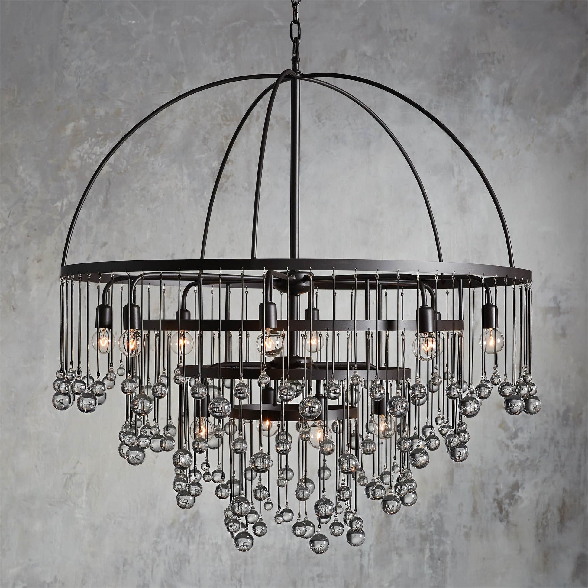 Aubrey Modern Crystal Ball 4 Tier Chandelier