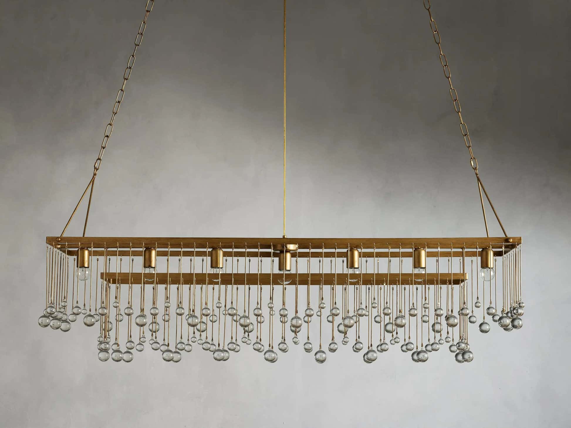 Aubrey Crystal Ball  Rectangular Chandelier 47'' 60''