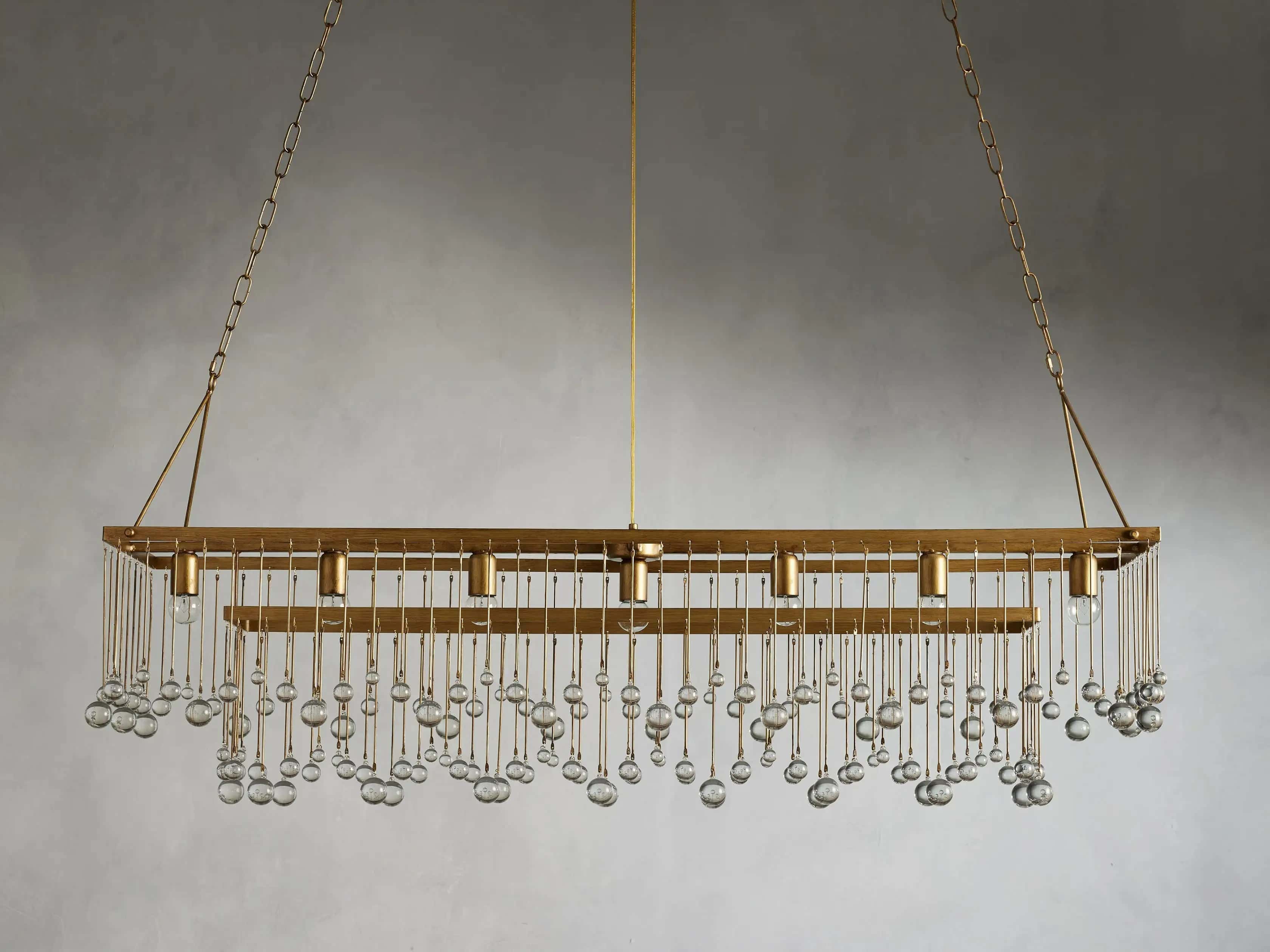 Aubrey Crystal Ball  Rectangular Chandelier 47'' 60''