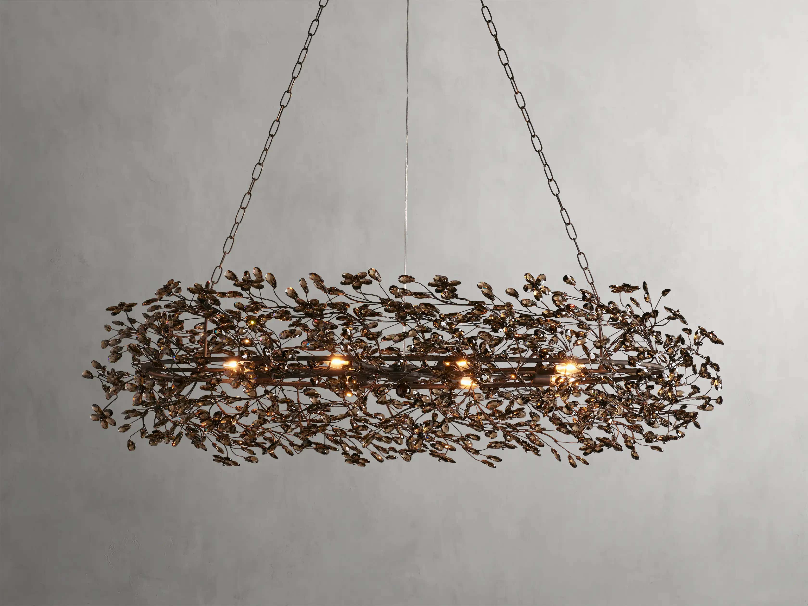 Fiore Colored Oval Chandelier 62" 74"