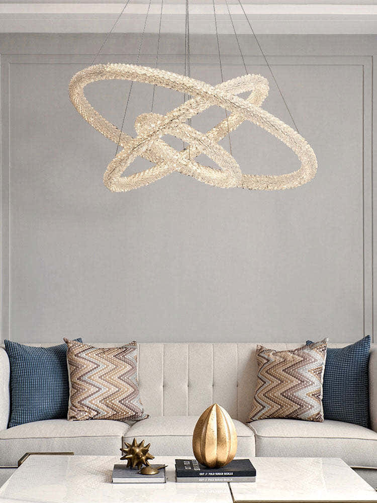 Halo Modern Clear Crystal Ring Chandelier