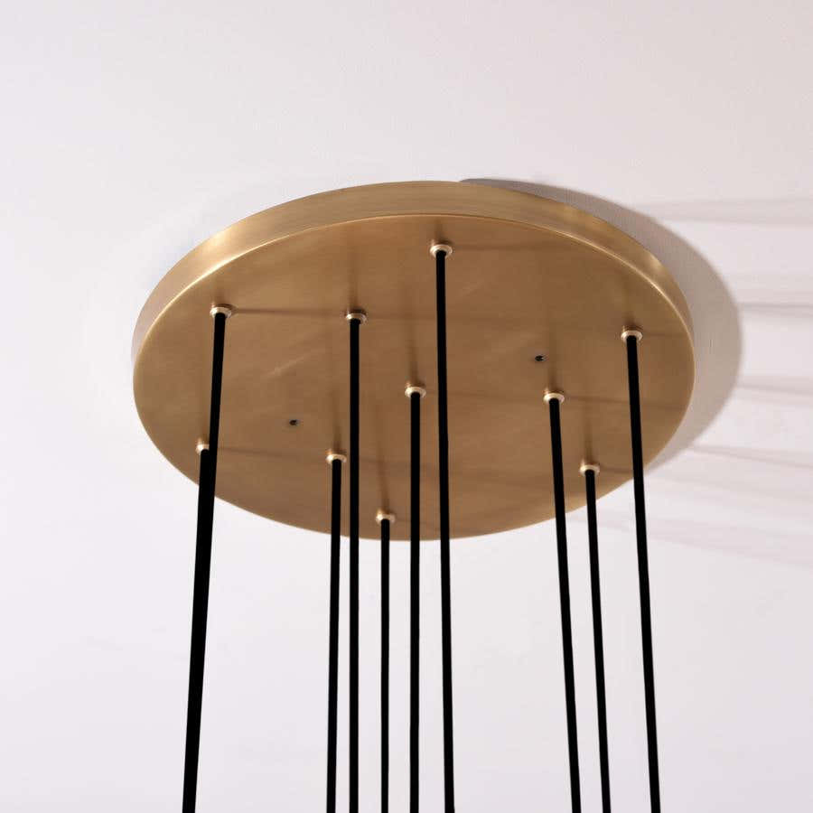 Sulis White Ceramics Round Chandelier 18"，10-lights