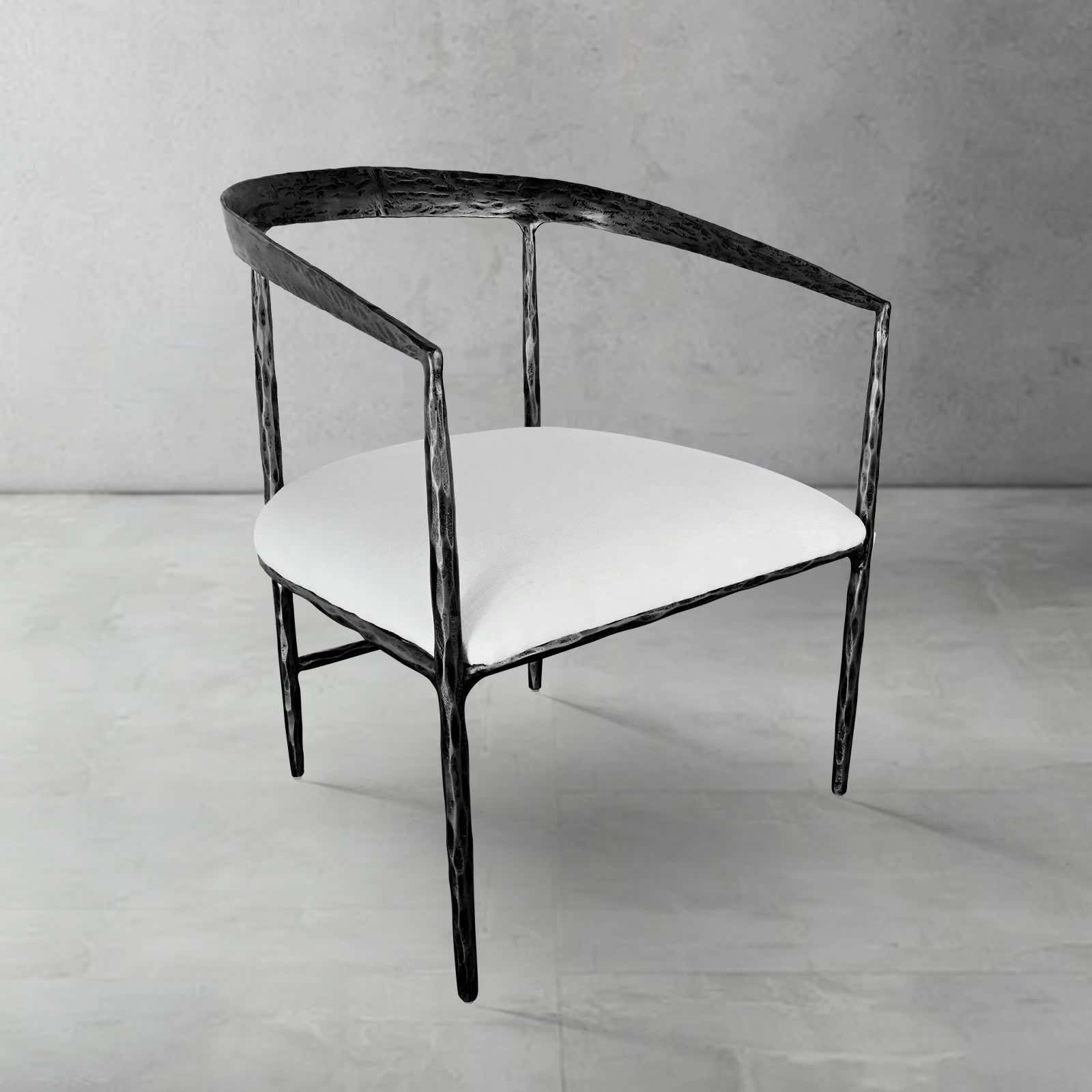 Hand-Forged Metal Curved Chair