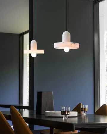 White Alabaster Kitchen Island Pendant Lamp