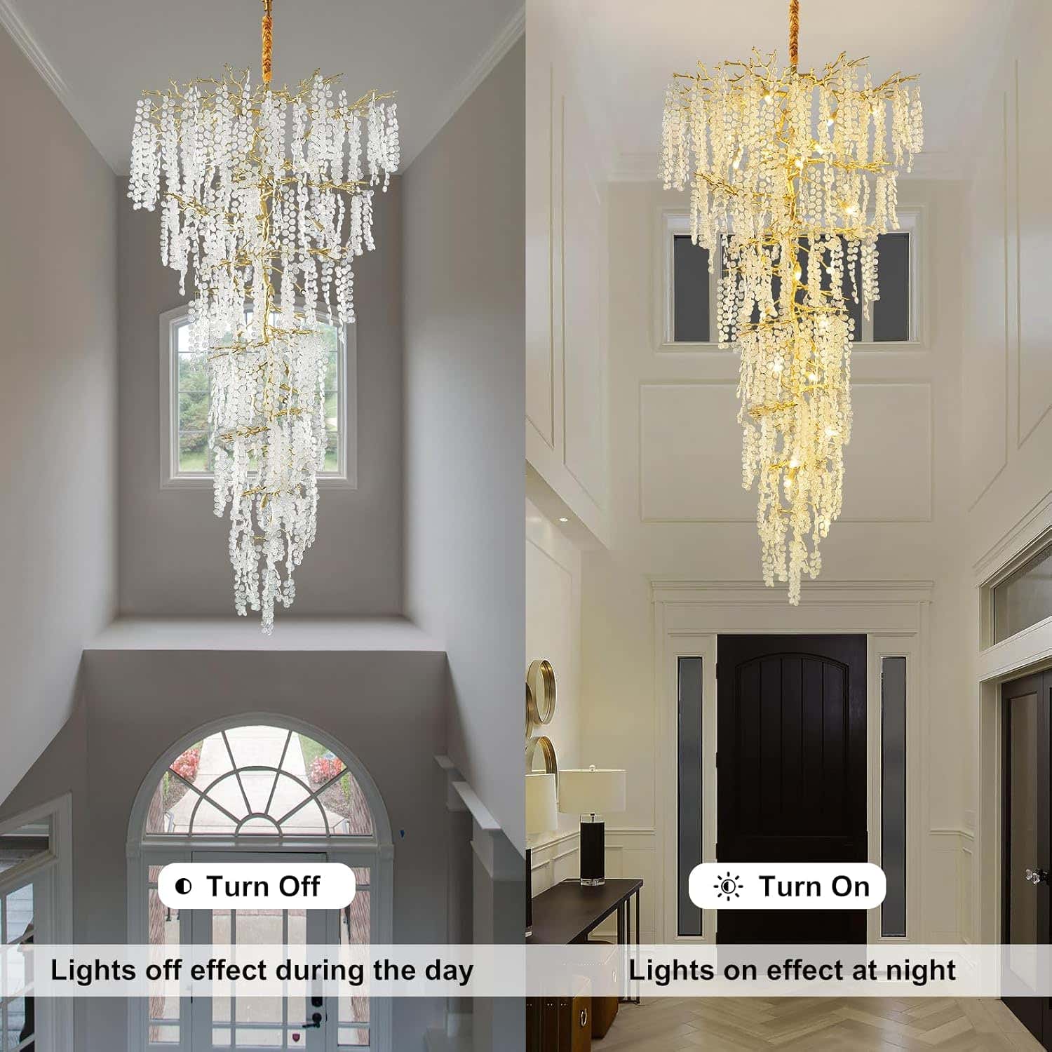 Modern Crystal Tree Branch Chandelier 134"