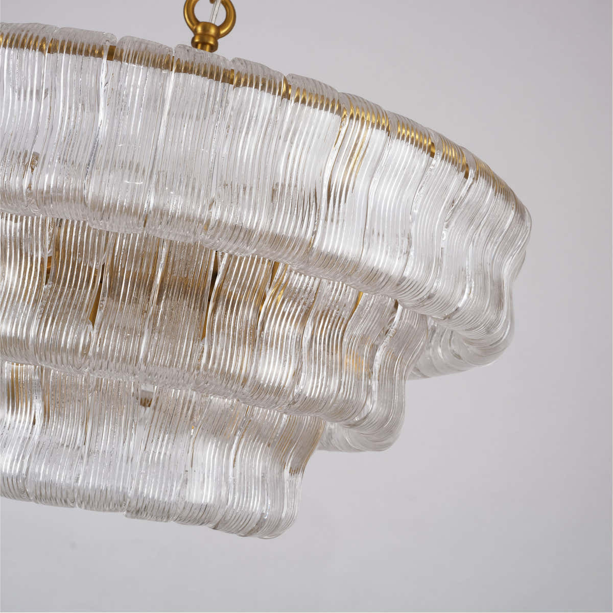 Ondalia Tiered Glass Round Chandelier 24"D