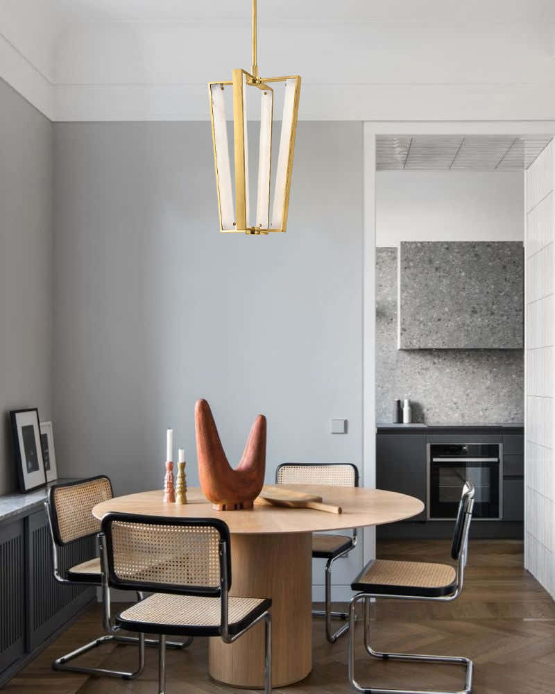 Aged Brass/Black LED Arm Edgemere Cage Collection Linear Pendants Light 16"