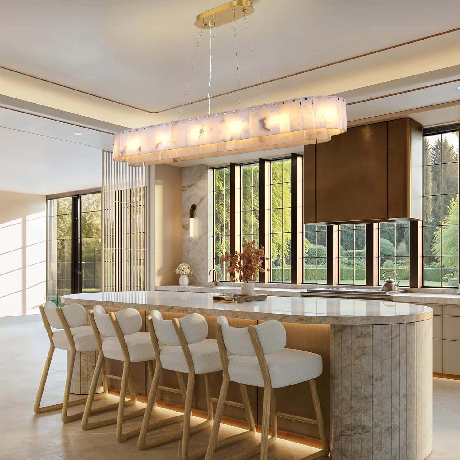2-Tiers Oval Modern Dining Room Chandelier 53"L