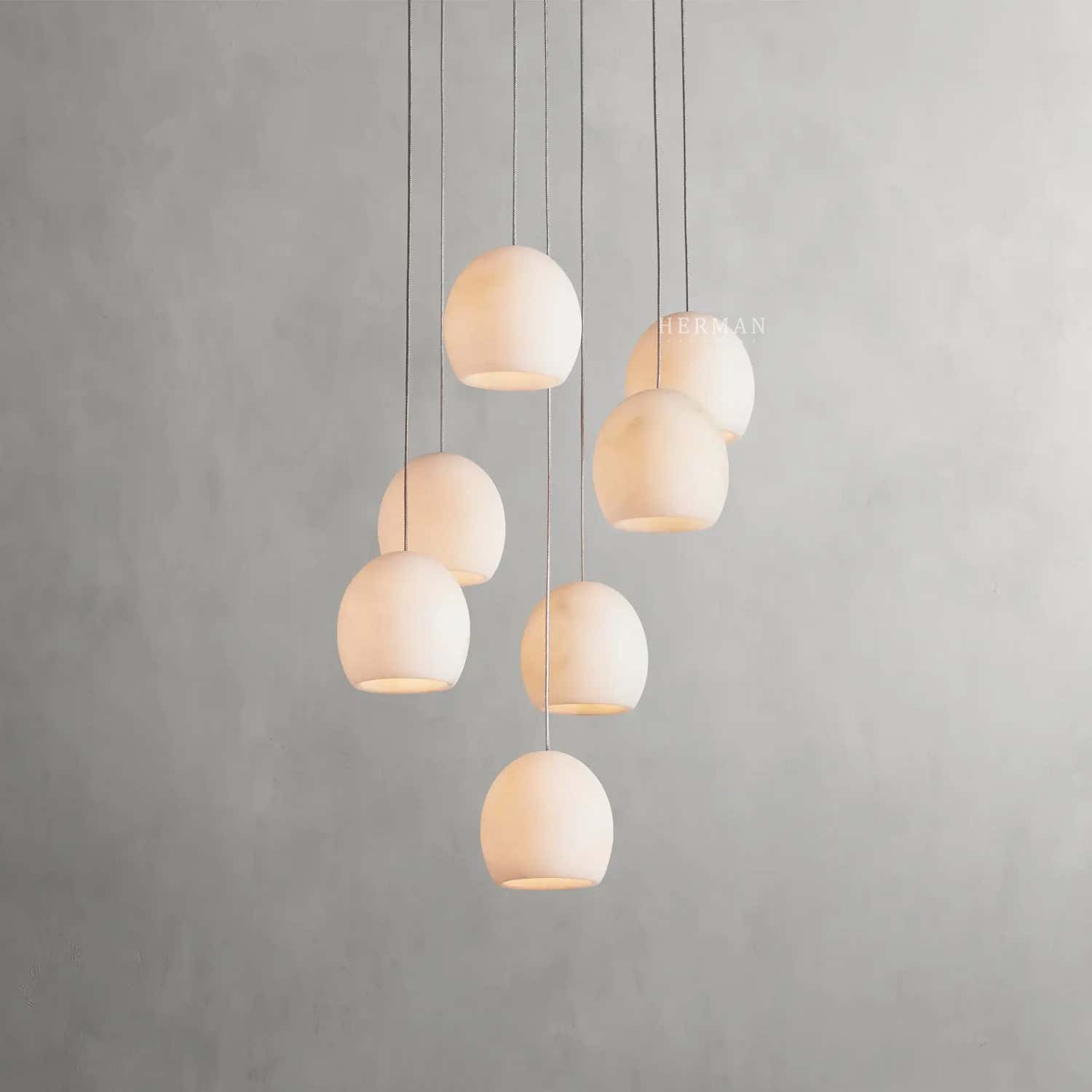 Arica Alabaster Round Chandelier