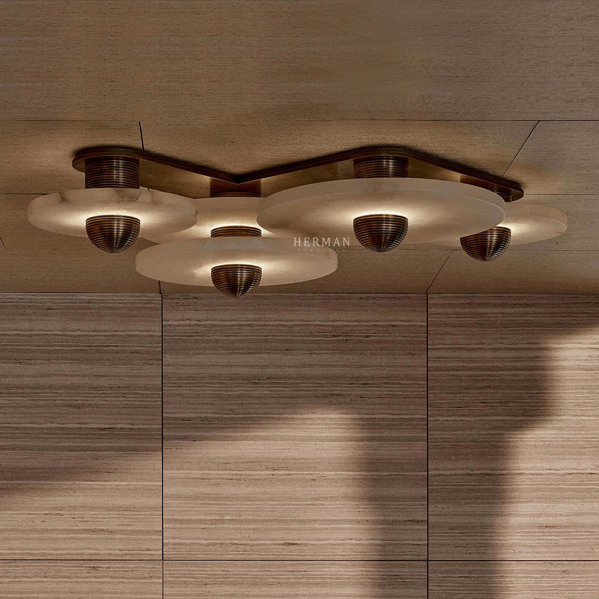 Median Alabaster Flush mount - 4 Surface