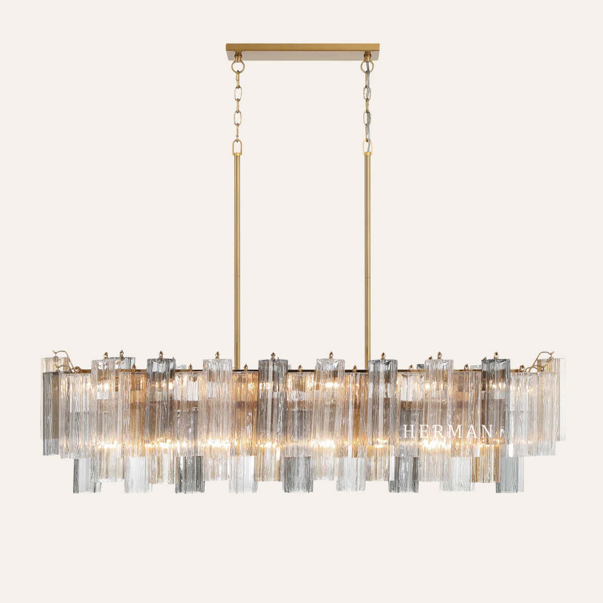 Addis Murano Glass Linear Chandelier 51"