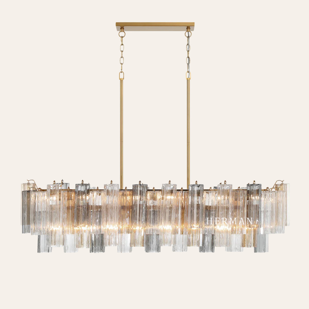 Addis Murano Glass Linear Chandelier 51"