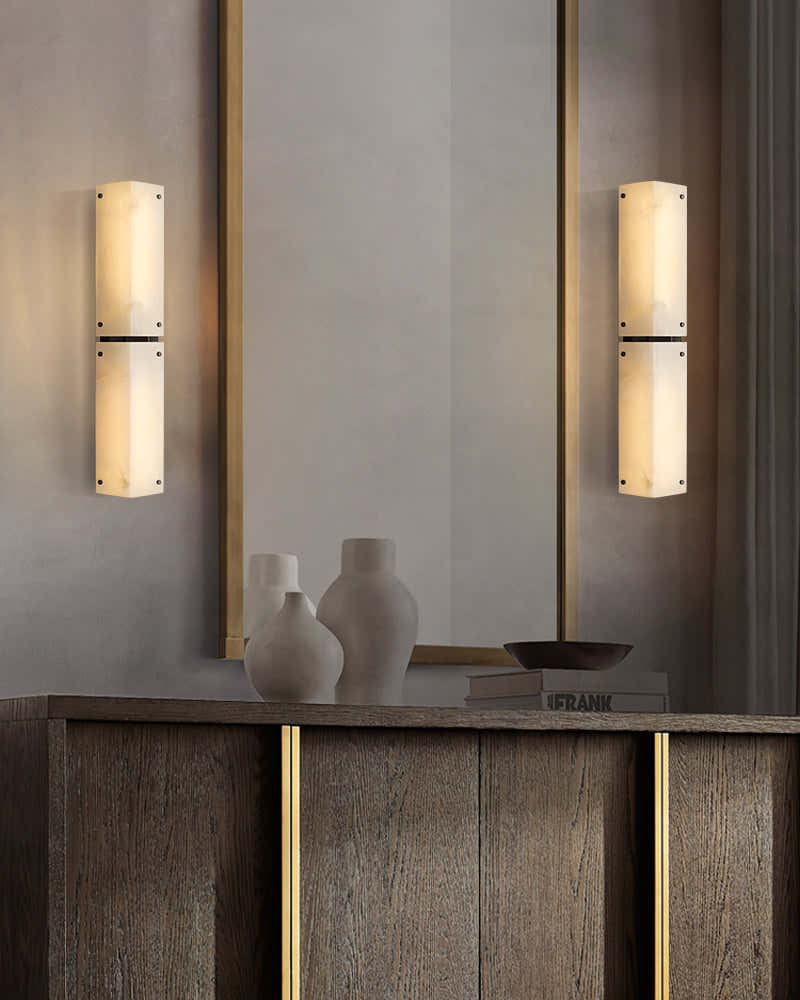 Reynard Alabaster Grand Wall Sconce Light Fixture 13"H 25"H