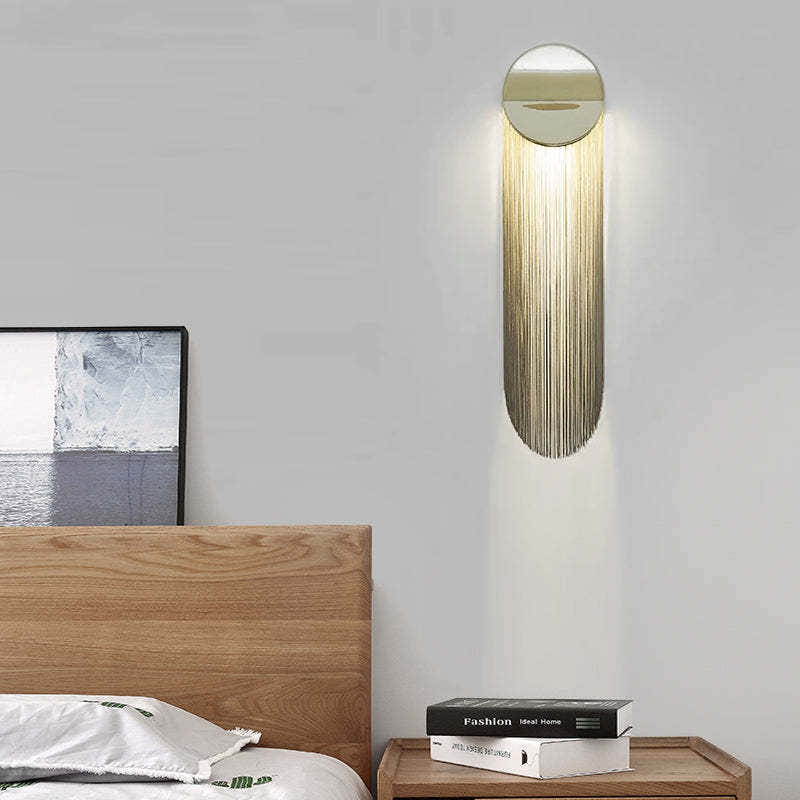 Modern Arcs Chain Tassel Wall Sconce