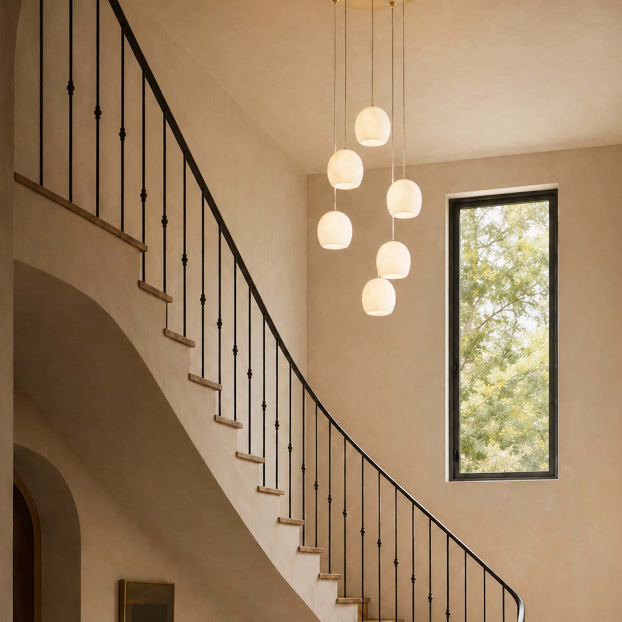 Arica Alabaster Round Chandelier
