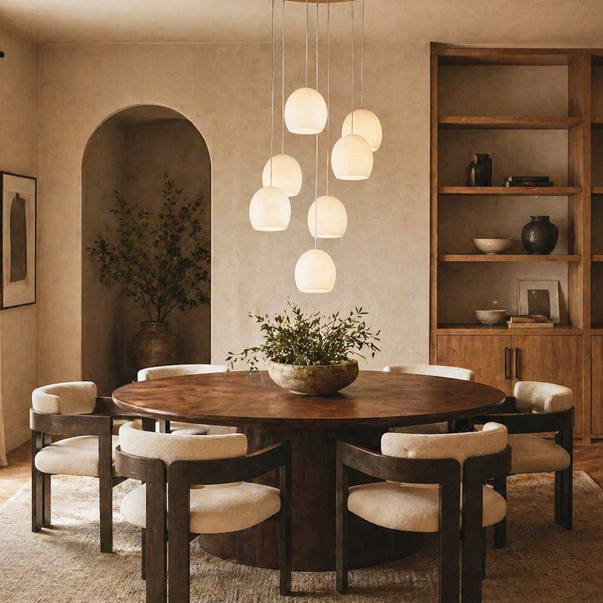 Arica Alabaster Round Chandelier