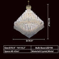 Extra Large Traditional Luxury Multi-tiers Candle Branch Raindrop Crystal Pendant Chandelier