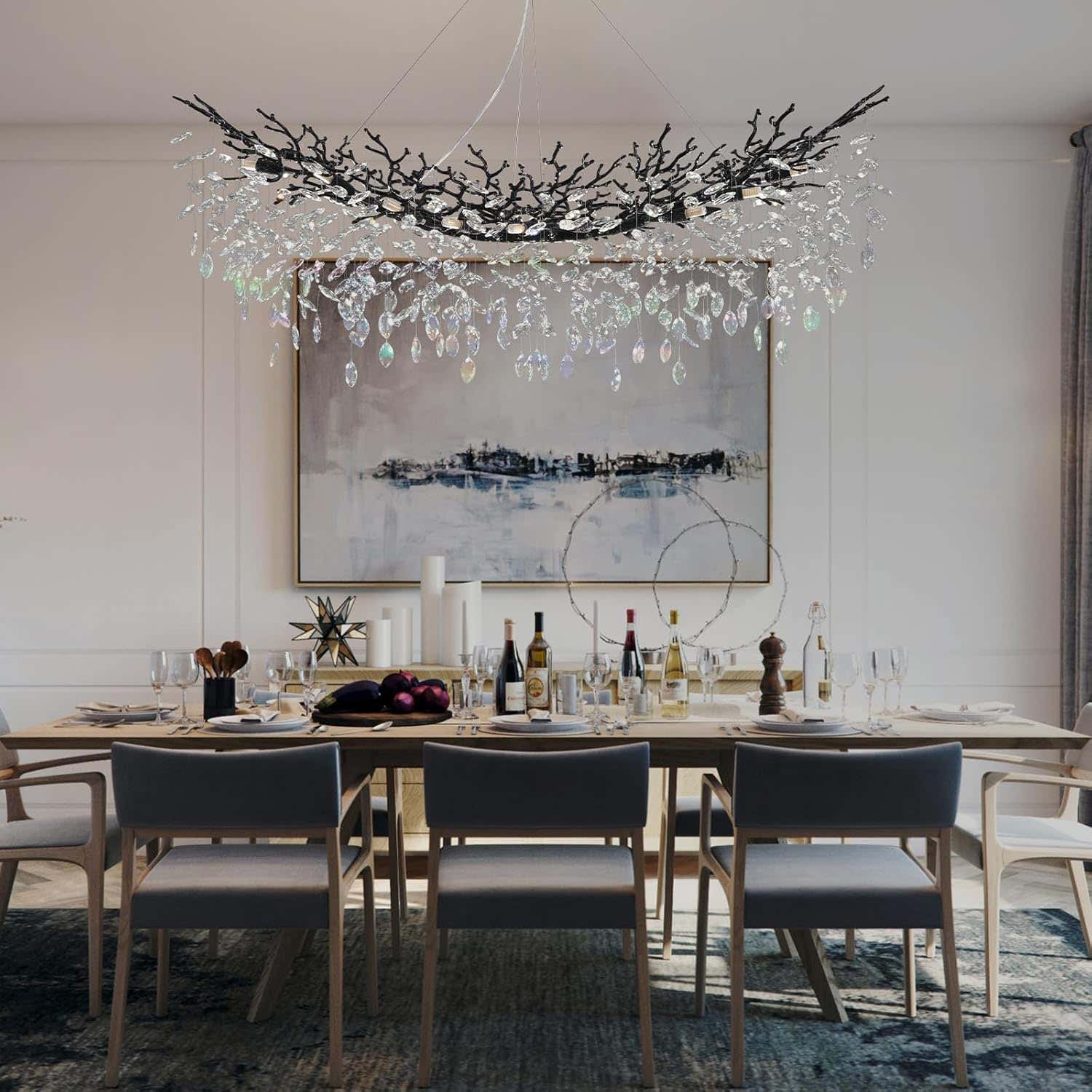 Solara Rectangular Tree Branch Chandelier 55" 72" Tree Branch