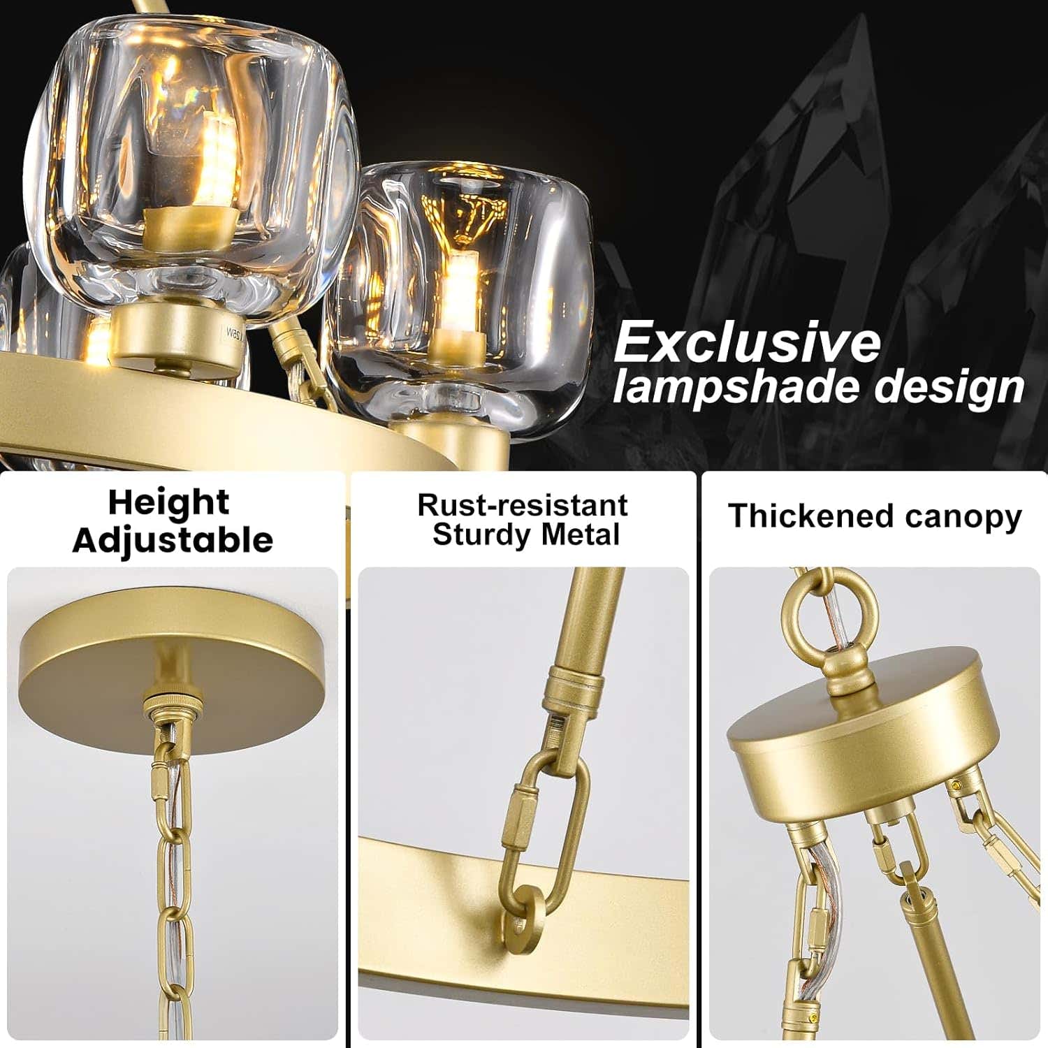 Modern Crystal Farmhouse Wagon Wheel Chandeliers for Dining Room