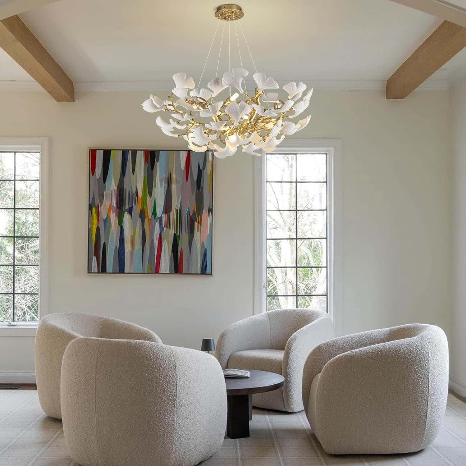 Ginkgo Round Chandelier 32"