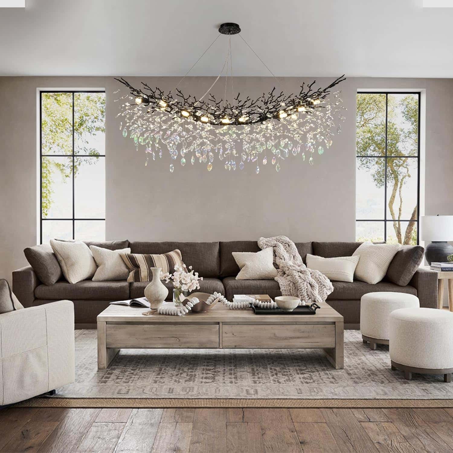 Solara Rectangular Tree Branch Chandelier 55" 72" Tree Branch