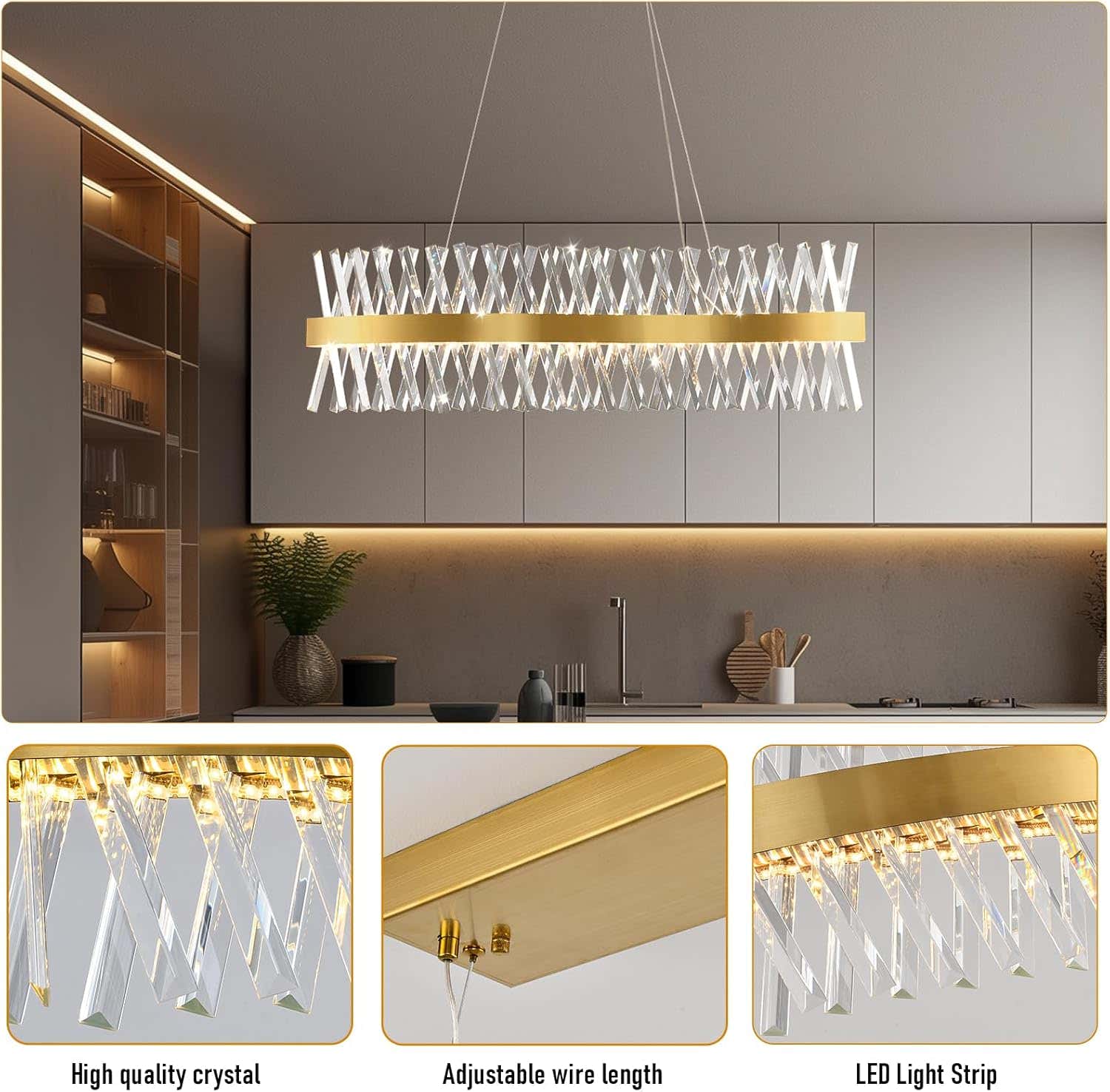 MDEGLYO Modern Crystal Chandelier
