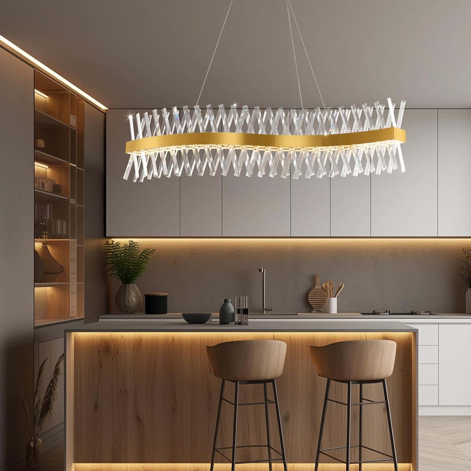 MDEGLYO Modern Crystal Chandelier