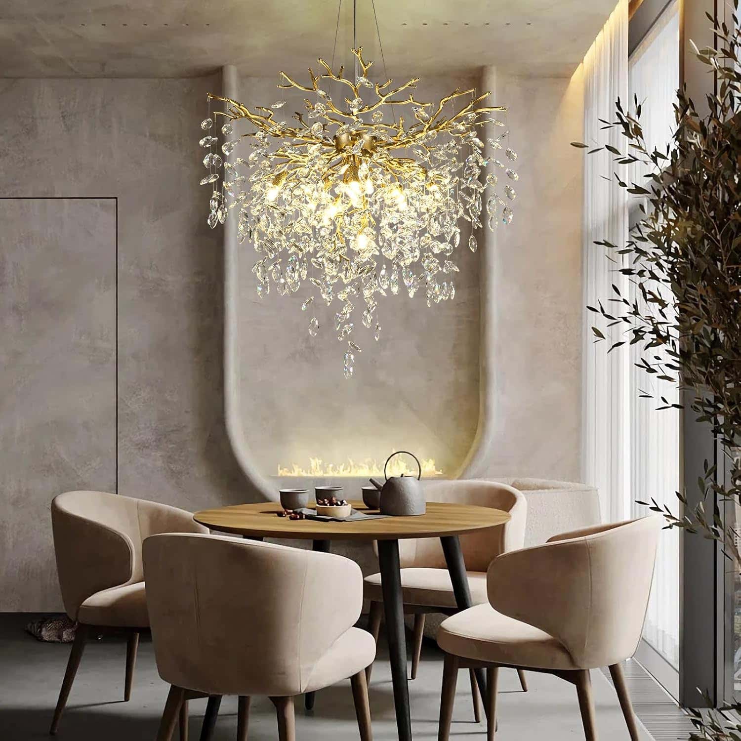 Solara Round Tree Branch Chandelier 24" 32" 40" Tree Branch