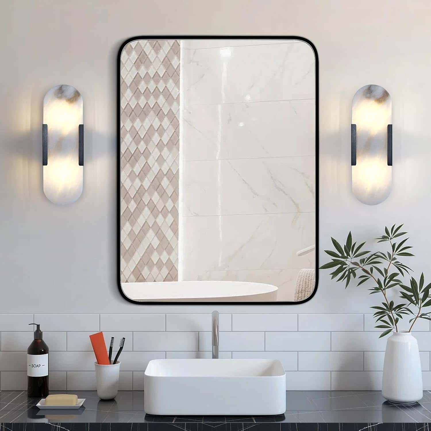Trinidad Alabaster Wall Sconces 14" 20"