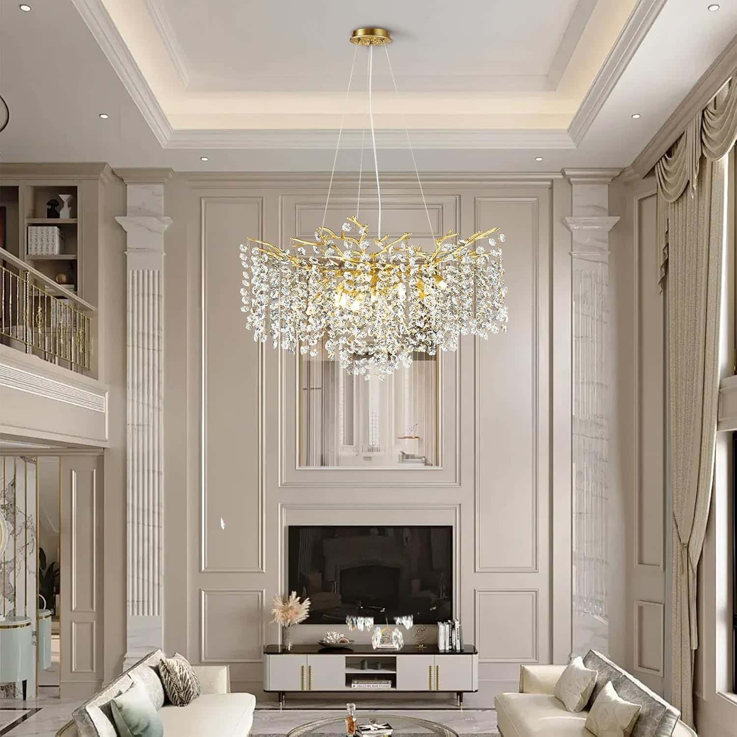 Tree Branch Chandelier for Dining Room L55in - Fast Delivery-1-Luxehomezone